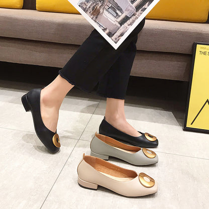 Chunky Heel Mary Jane Shoes - Versatile Mid Heels